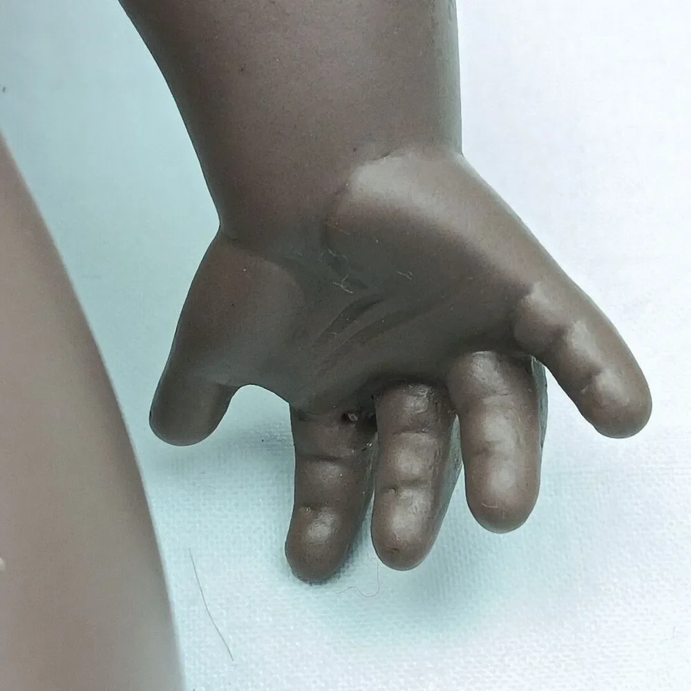 African American EEgEE Softina Drink Wet Doll Rubber Skin 1971 Nude Vintage